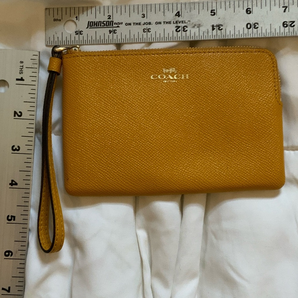 Coach Yellow Wristlet Clutch